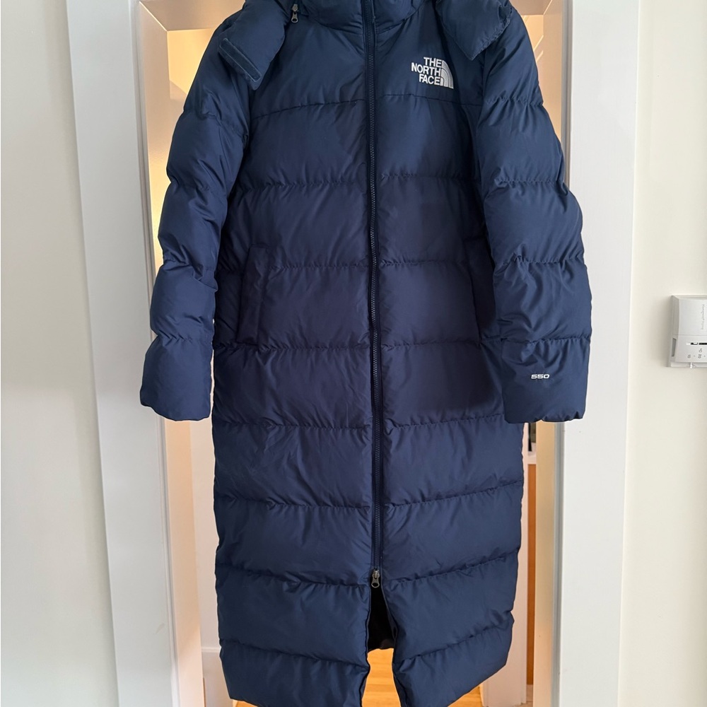The North Face Blue Long Puffer Coat